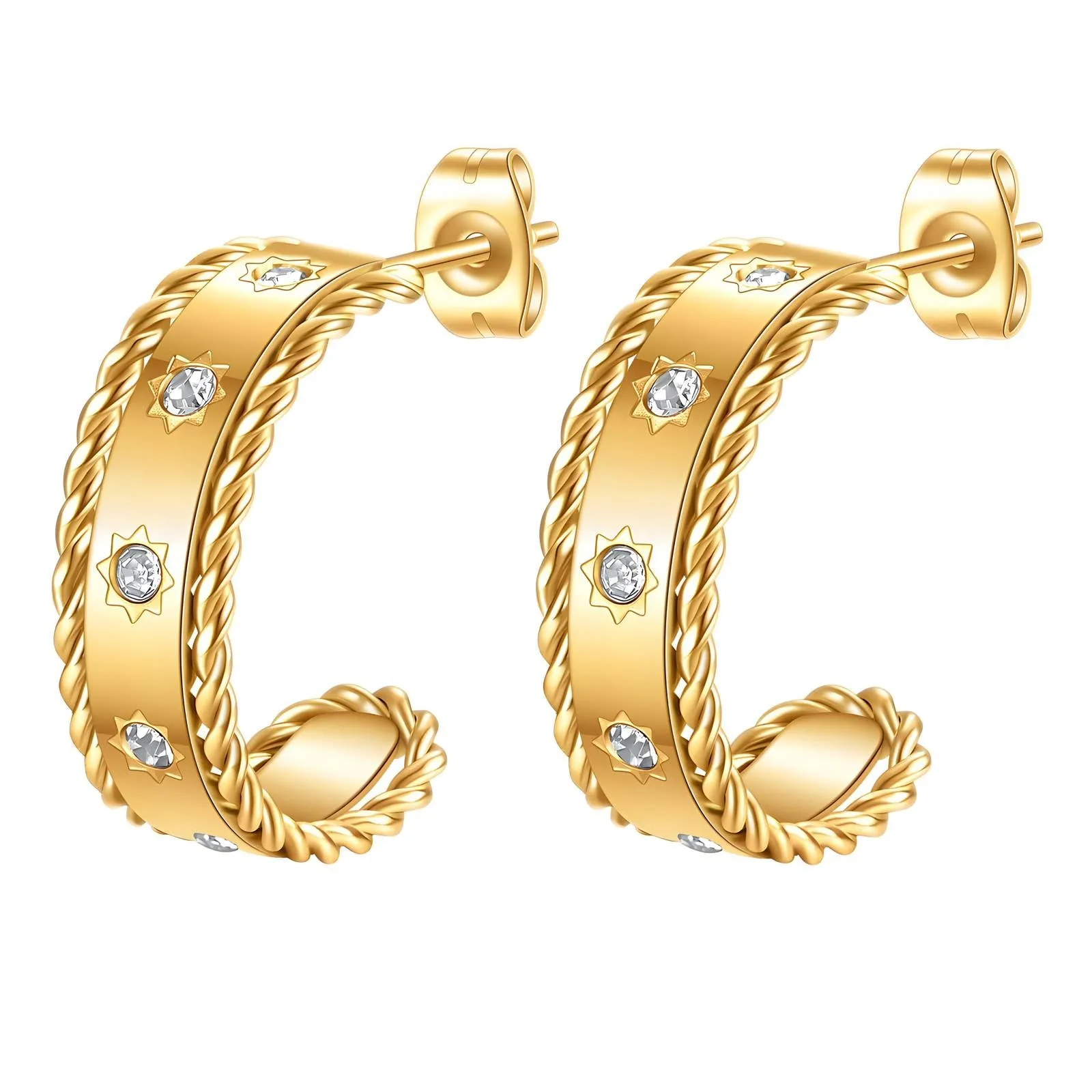 Reriti Intensity 18K gold plated Luna Star Earrings