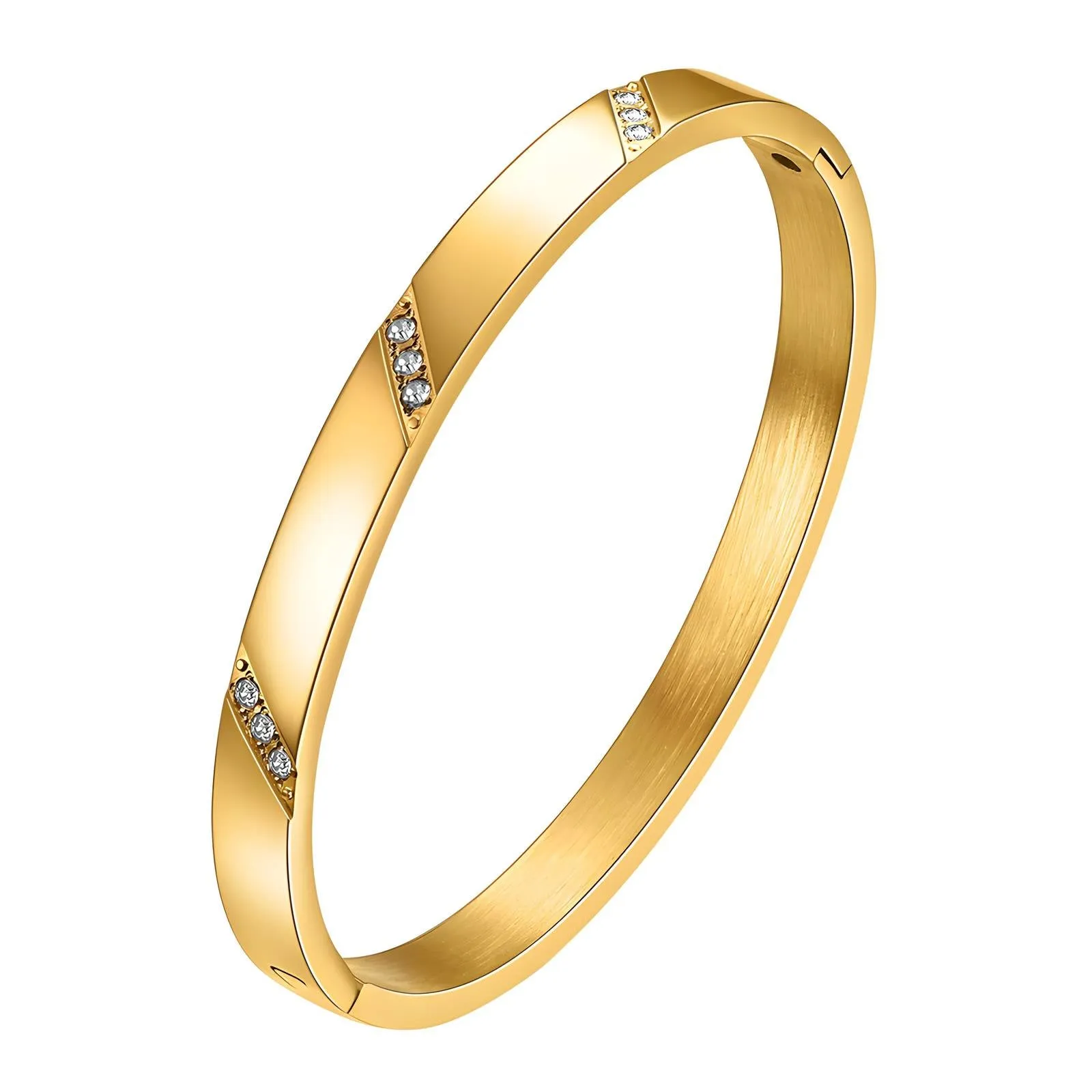 Reriti Intensity 18K gold plated Studded love Bangle Bracelet