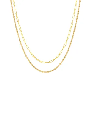 Rope Chain   Paperclip Chain Necklace Set