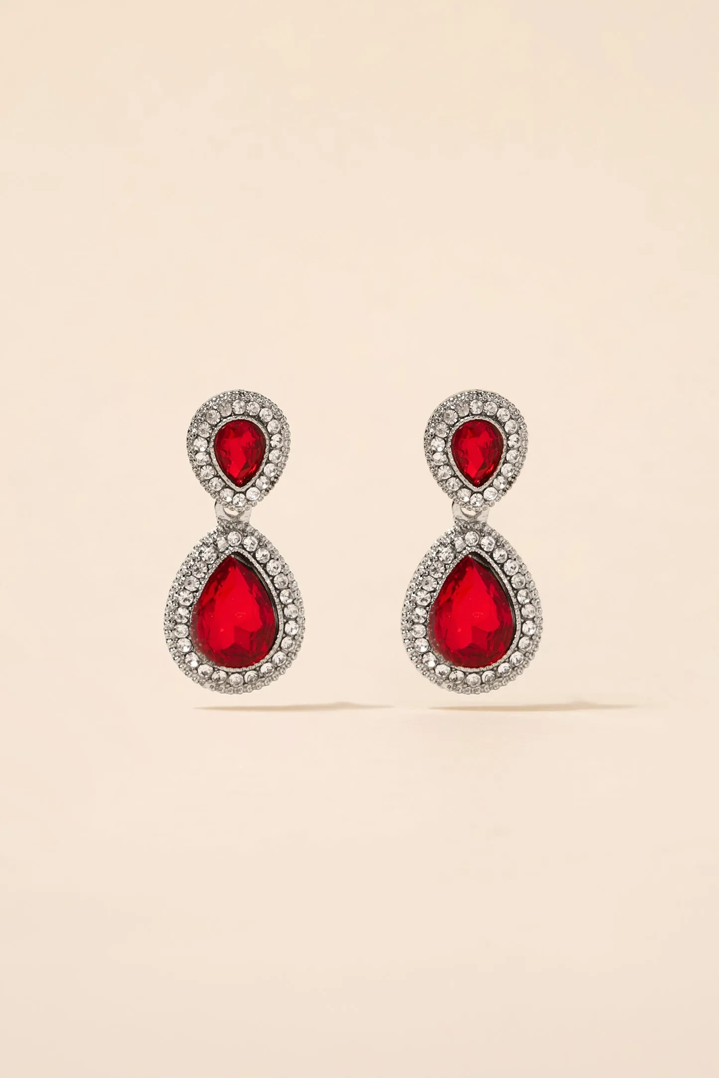 Soho 2-Tiered Rhinestone Teardrop Earrings