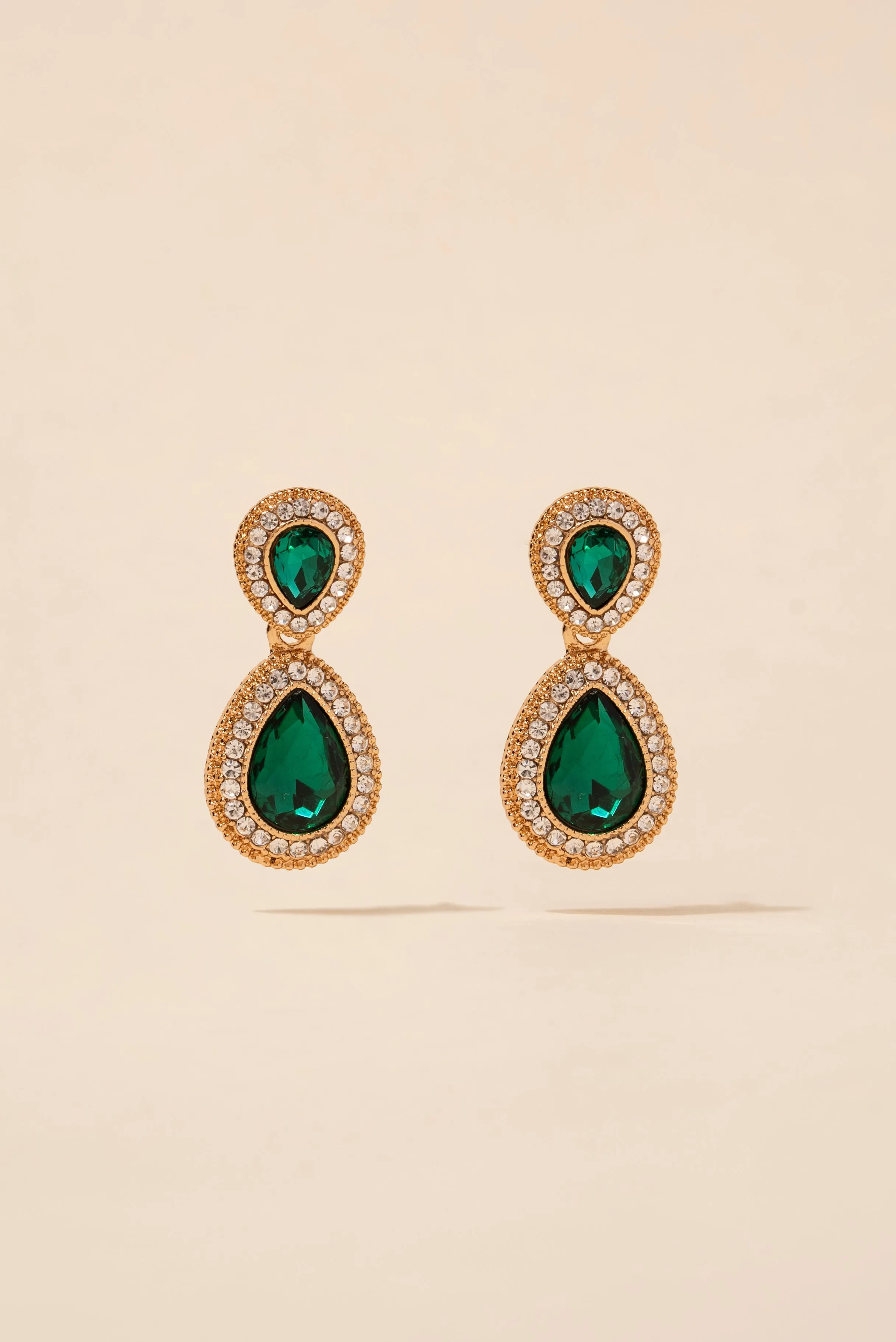 Soho 2-Tiered Rhinestone Teardrop Earrings