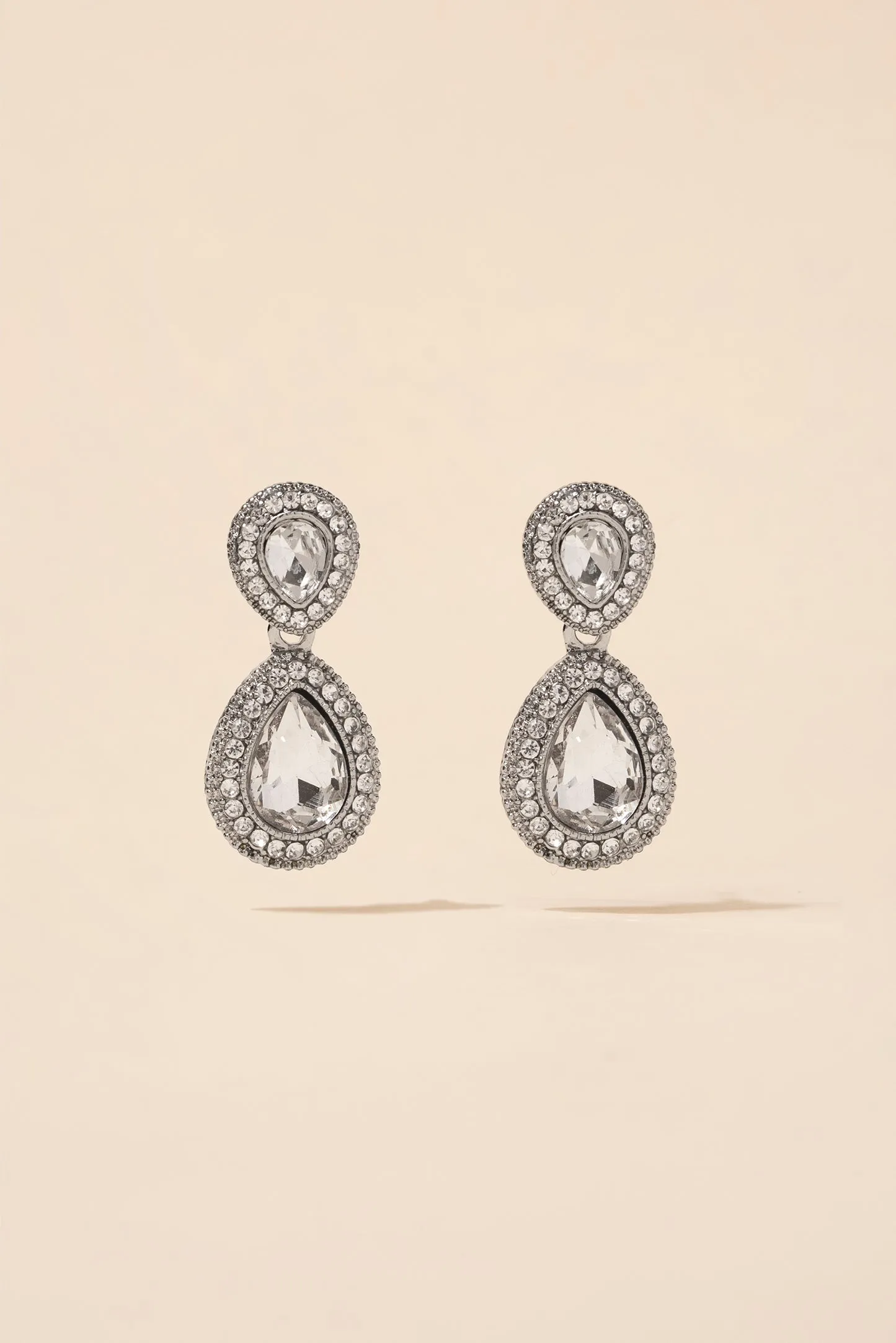 Soho 2-Tiered Rhinestone Teardrop Earrings