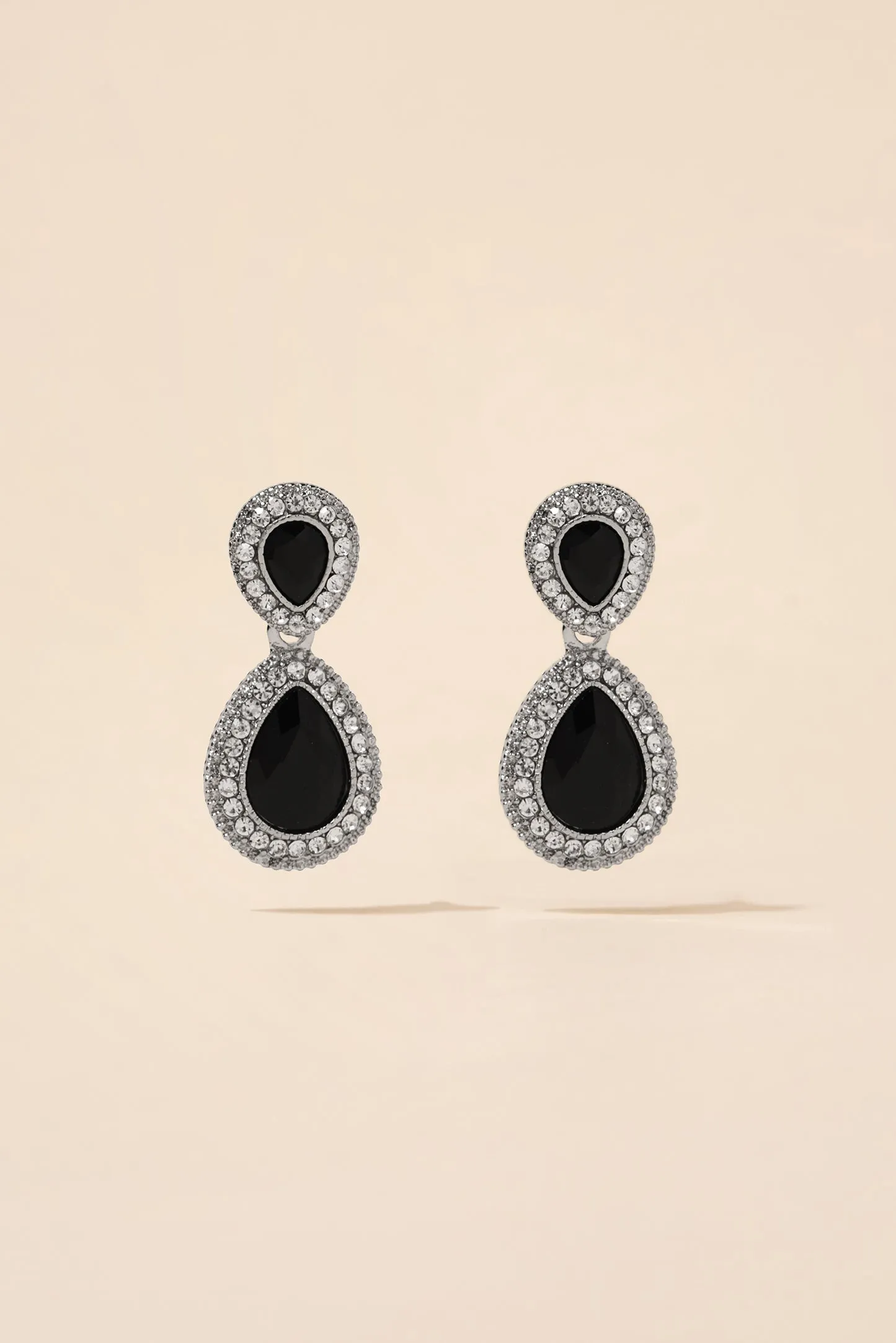 Soho 2-Tiered Rhinestone Teardrop Earrings