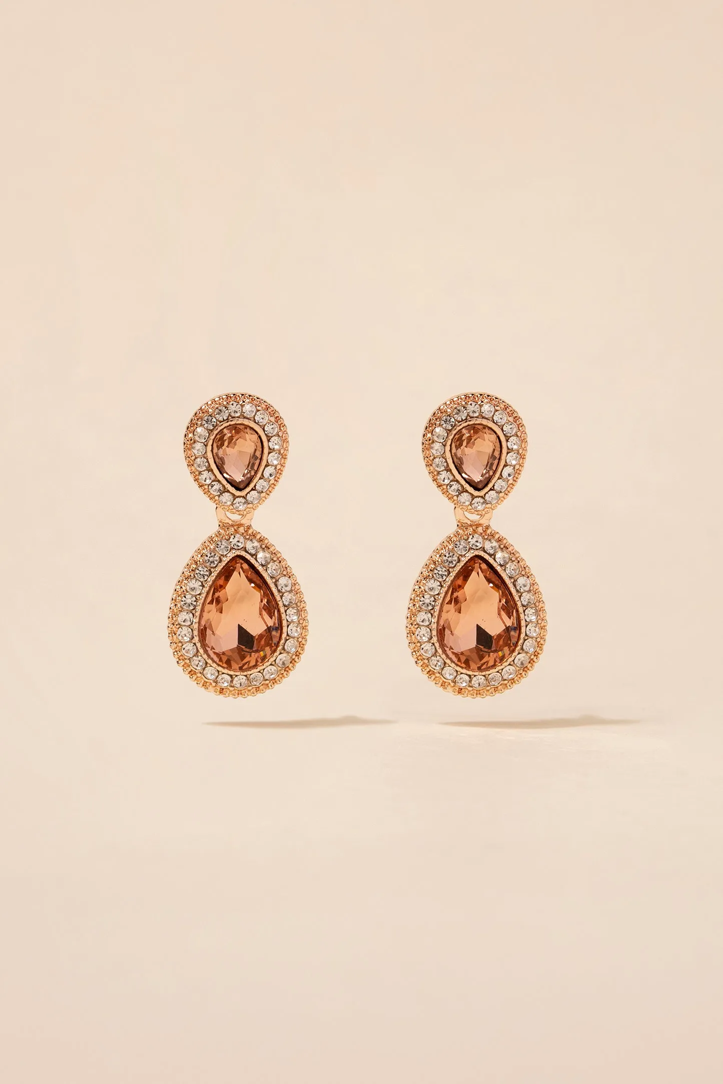 Soho 2-Tiered Rhinestone Teardrop Earrings