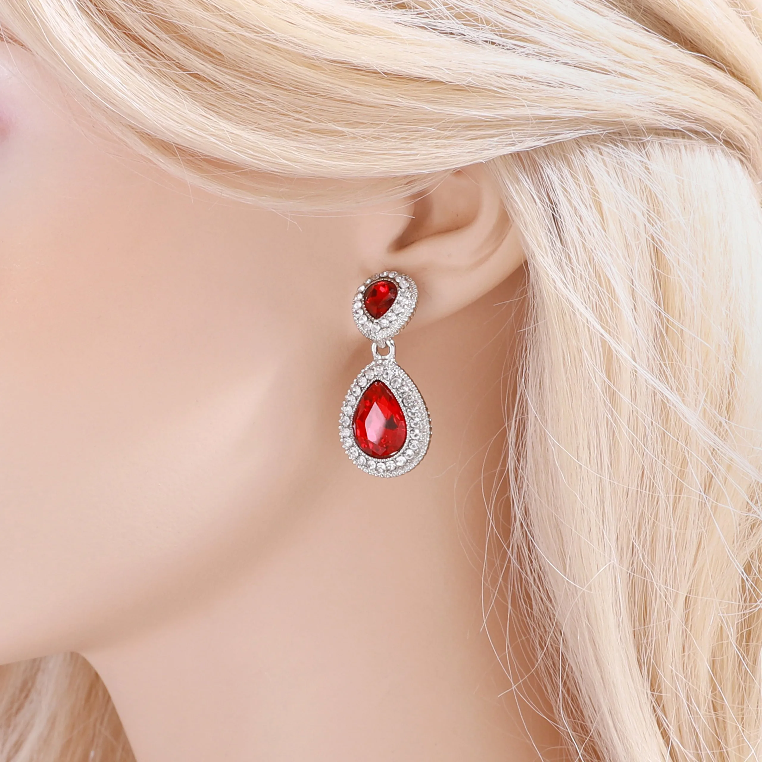 Soho 2-Tiered Rhinestone Teardrop Earrings