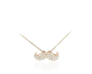 Stylish Mustache Crystal Necklace