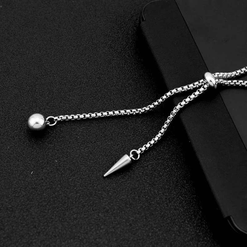 Stylish Stainless Steel Rivet Ball Pendant Necklace  Fashion Jewelry