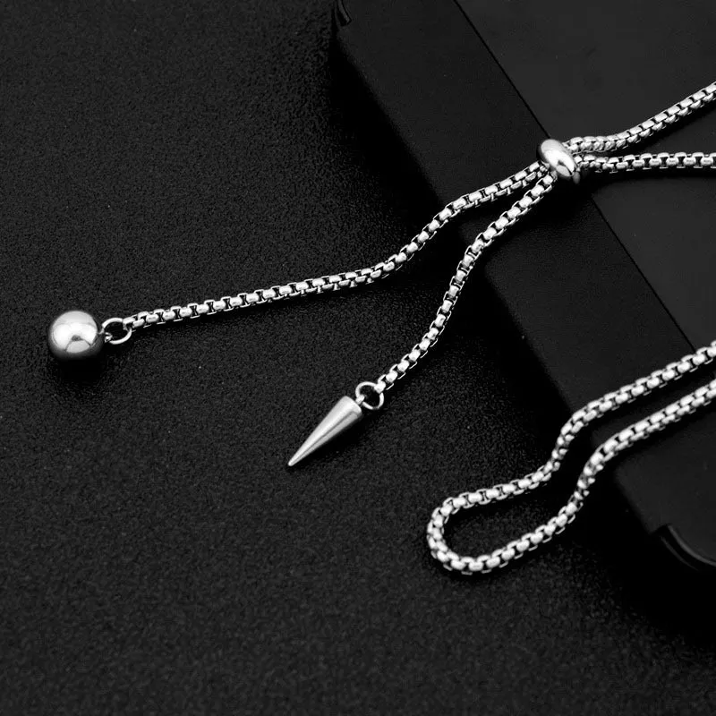 Stylish Stainless Steel Rivet Ball Pendant Necklace  Fashion Jewelry