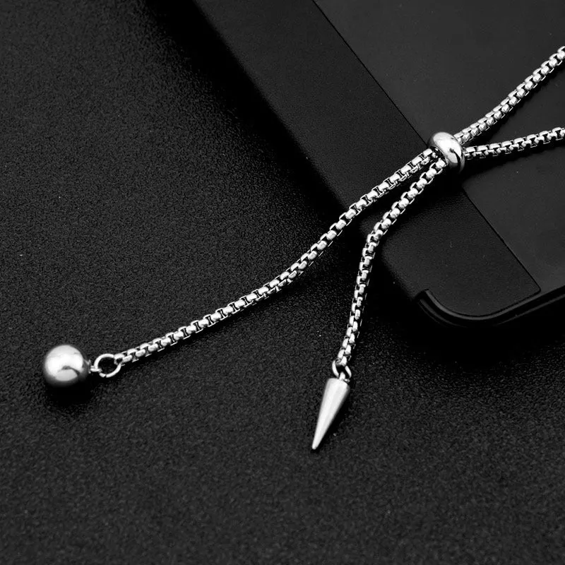 Stylish Stainless Steel Rivet Ball Pendant Necklace  Fashion Jewelry