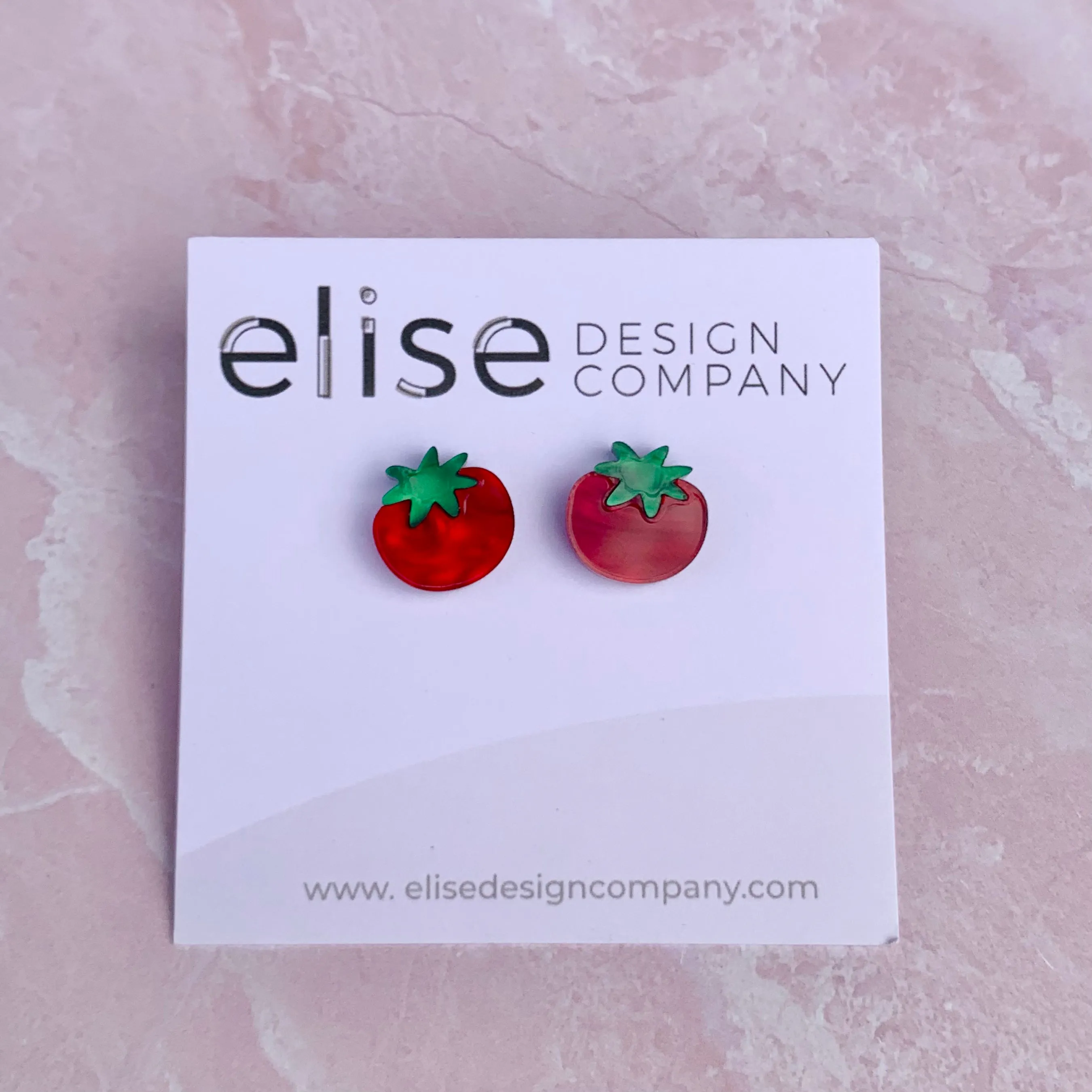 Tomato Stud Earrings by Elise Design