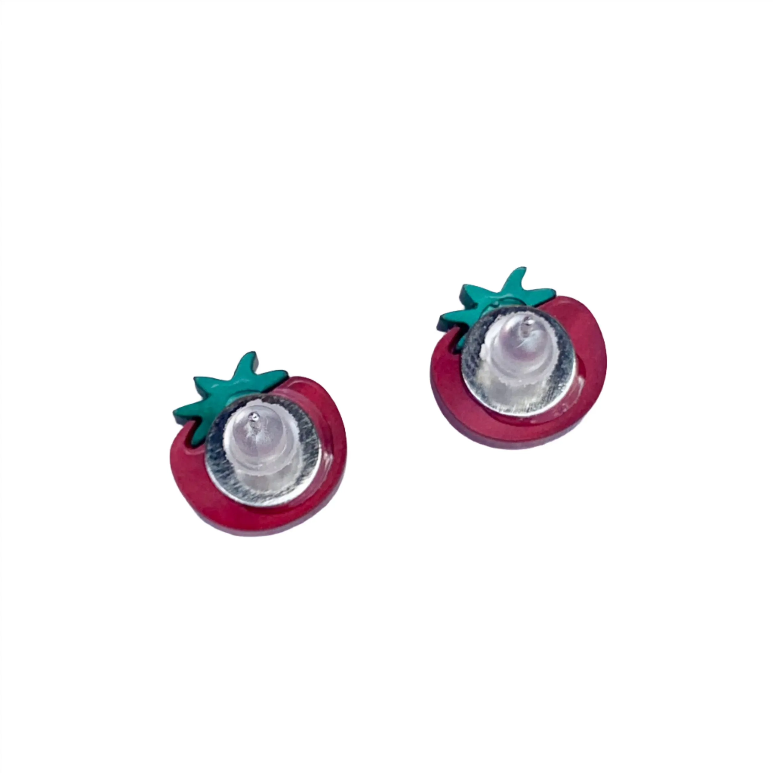 Tomato Stud Earrings by Elise Design