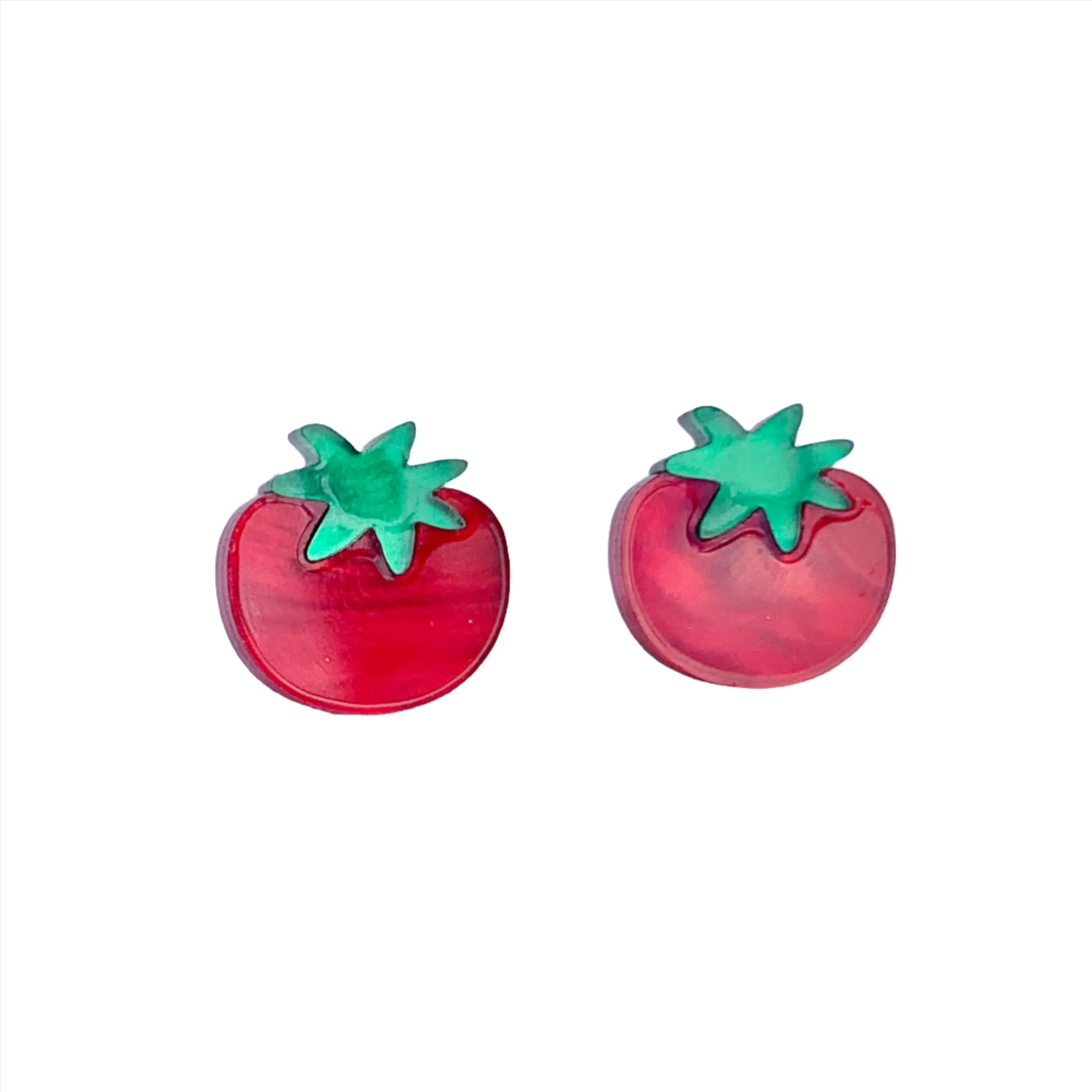 Tomato Stud Earrings by Elise Design