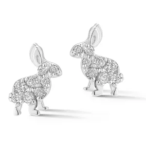 Trickster Bunny Diamond Stud Earrings