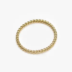 Twist Ring, Solid 14k Gold