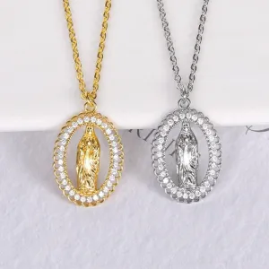 WWJD Virgin Mary Pendant Necklace