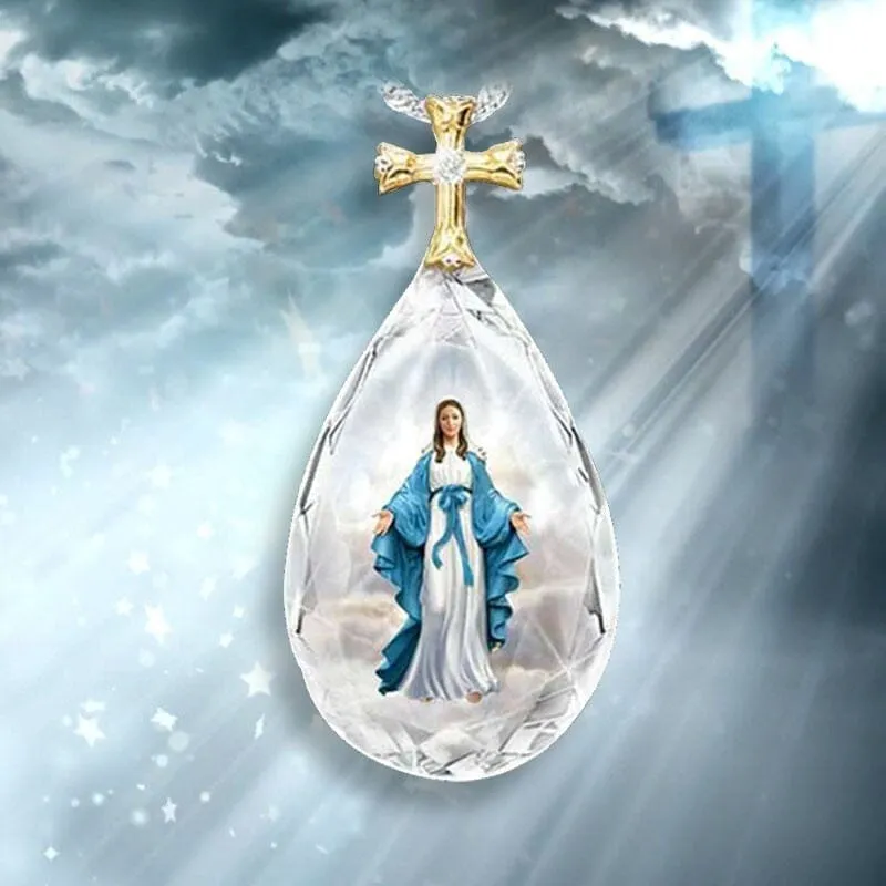 WWJD Virgin Mary Pendant Necklace